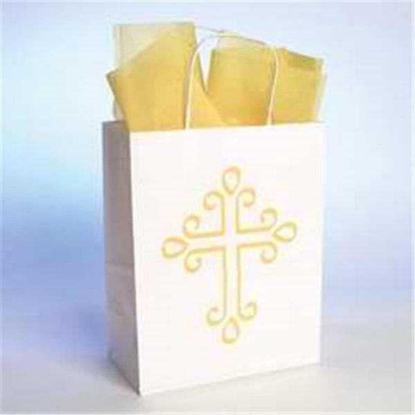 Bob Siemon Designs Bob Siemon Designs 58070 Gift Bag Cross With Tissue Sml White 58070